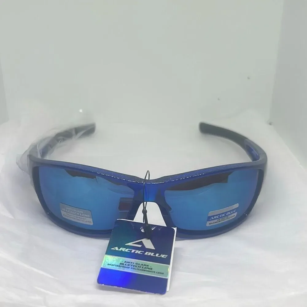 Arctic Blue Wraparound Sports Sunglasses – UV Protection